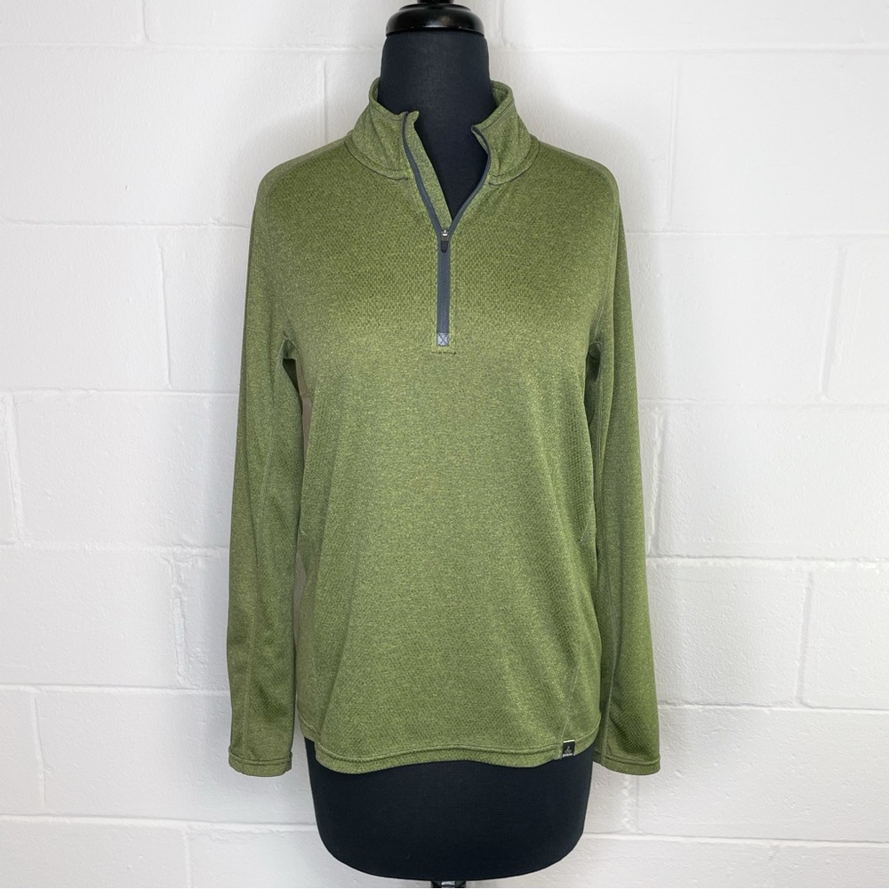 Prana Women’s 1/4 Zip Pullover Moss Green Outdoor Activewear